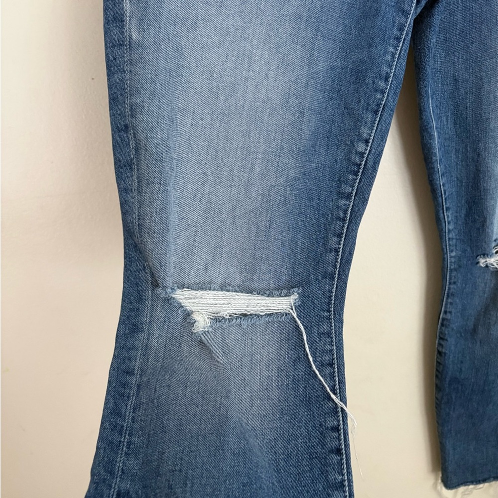 MOTHER High Waisted Looker Ankle Fray Spice It Up Distressed Blue Jeans size 31 - Picture 3 of 11